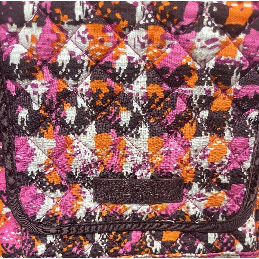 Vera‎ Bradley Iconic RFID Mini Hipster Houndstooth Tweed Pink Orange - Picture 10 of 11